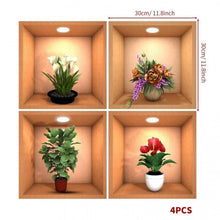 Load image into Gallery viewer, OAS 3D SELF ADHESIVES WALL FLOWER POT STICKER (4PCS)
